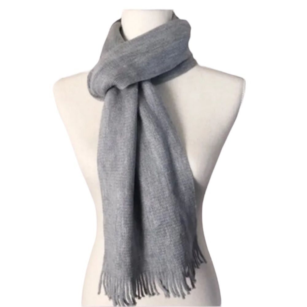 NEW Calvin Klein Extra Soft Knit Stylish Grey Fringe Scarf Gift Present